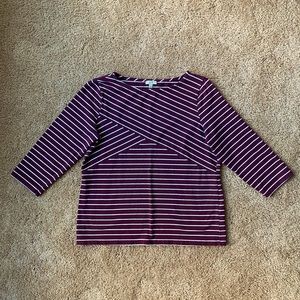 Asymmetrical Stripe Petite Tee